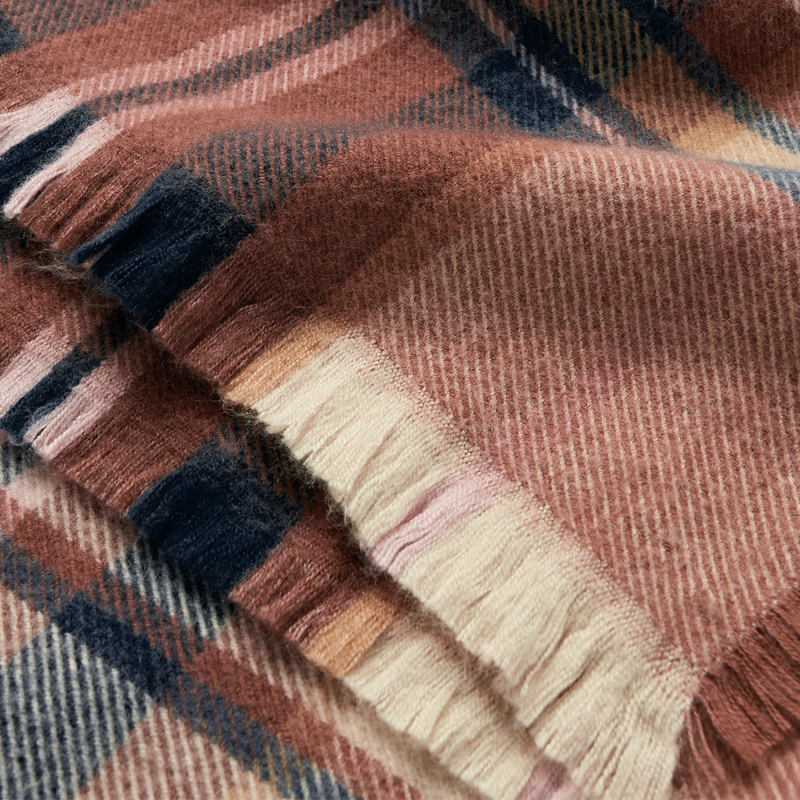 Joules Bracewell Large Check Blanket Scarf - Brown Check-2